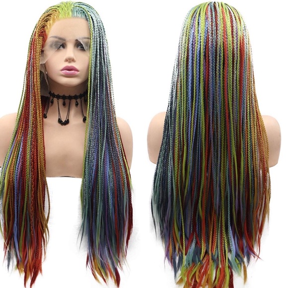 ✨24” RAINBOW🌈BOX BRAIDED - BRAIDED LACE FRONT WIG
